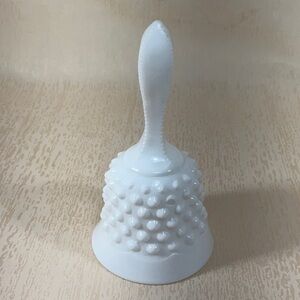 Vintage Fenton White Milk Glass Hobnail Glass Bell